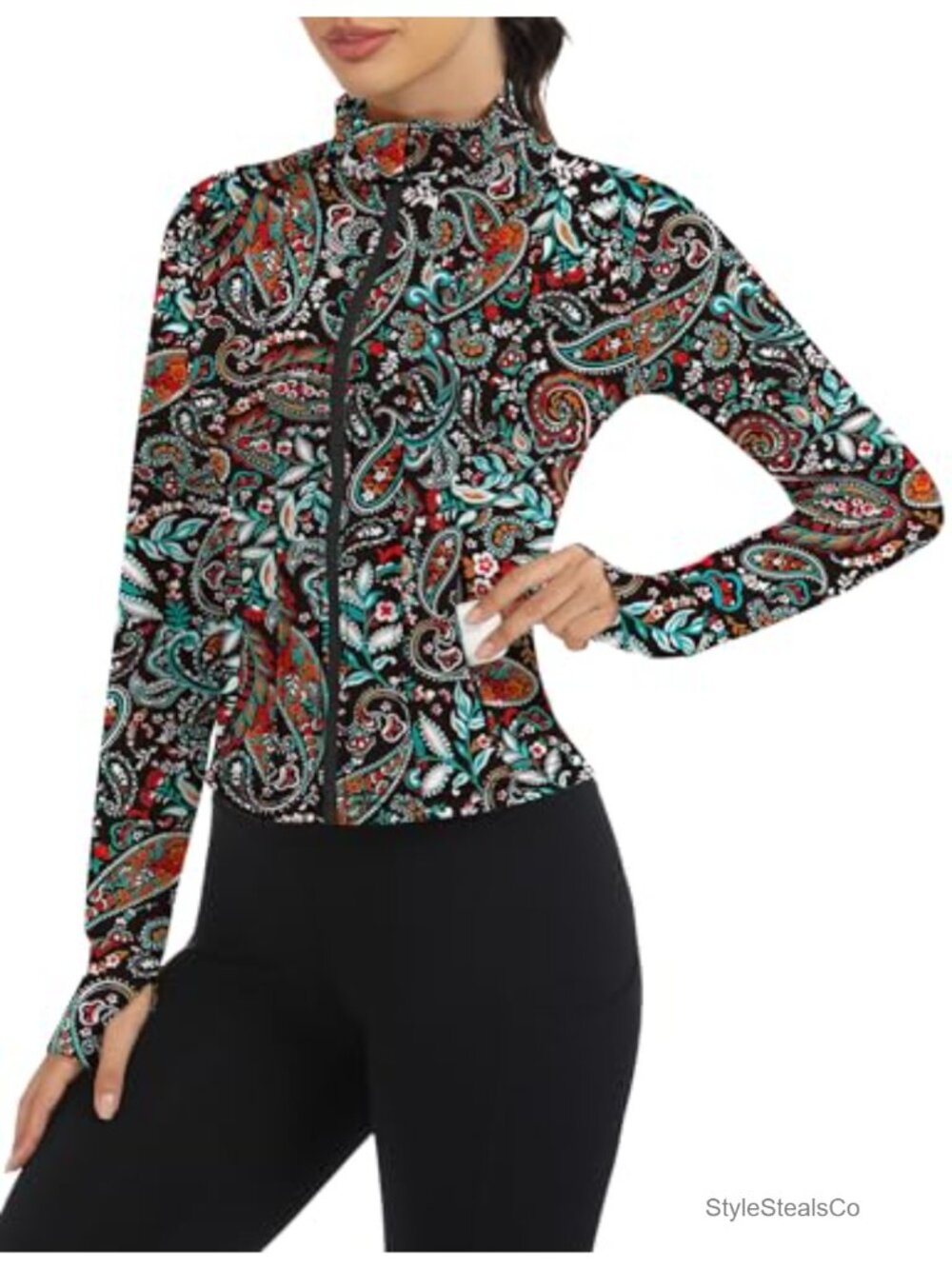 Cropped Zip Up Athletic Jacket Women's Lightweight Workout Yoga Running Top